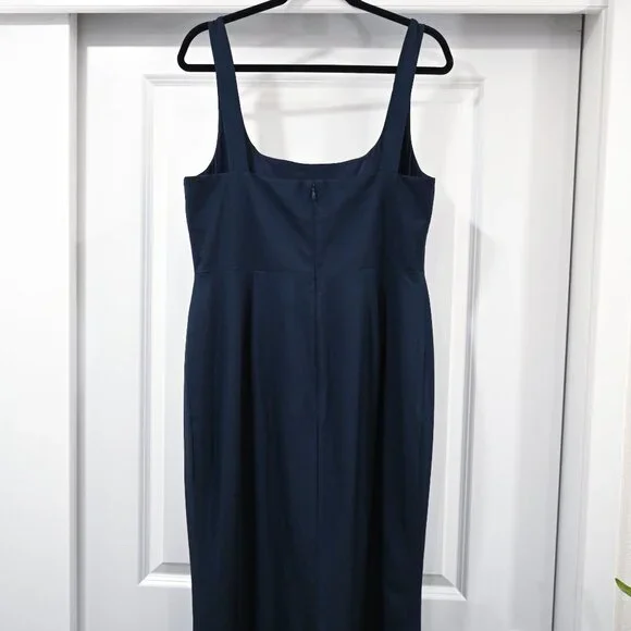 BHLDN Size 16 Dark Blue Adena Square Neckline High Slit Evening Dress